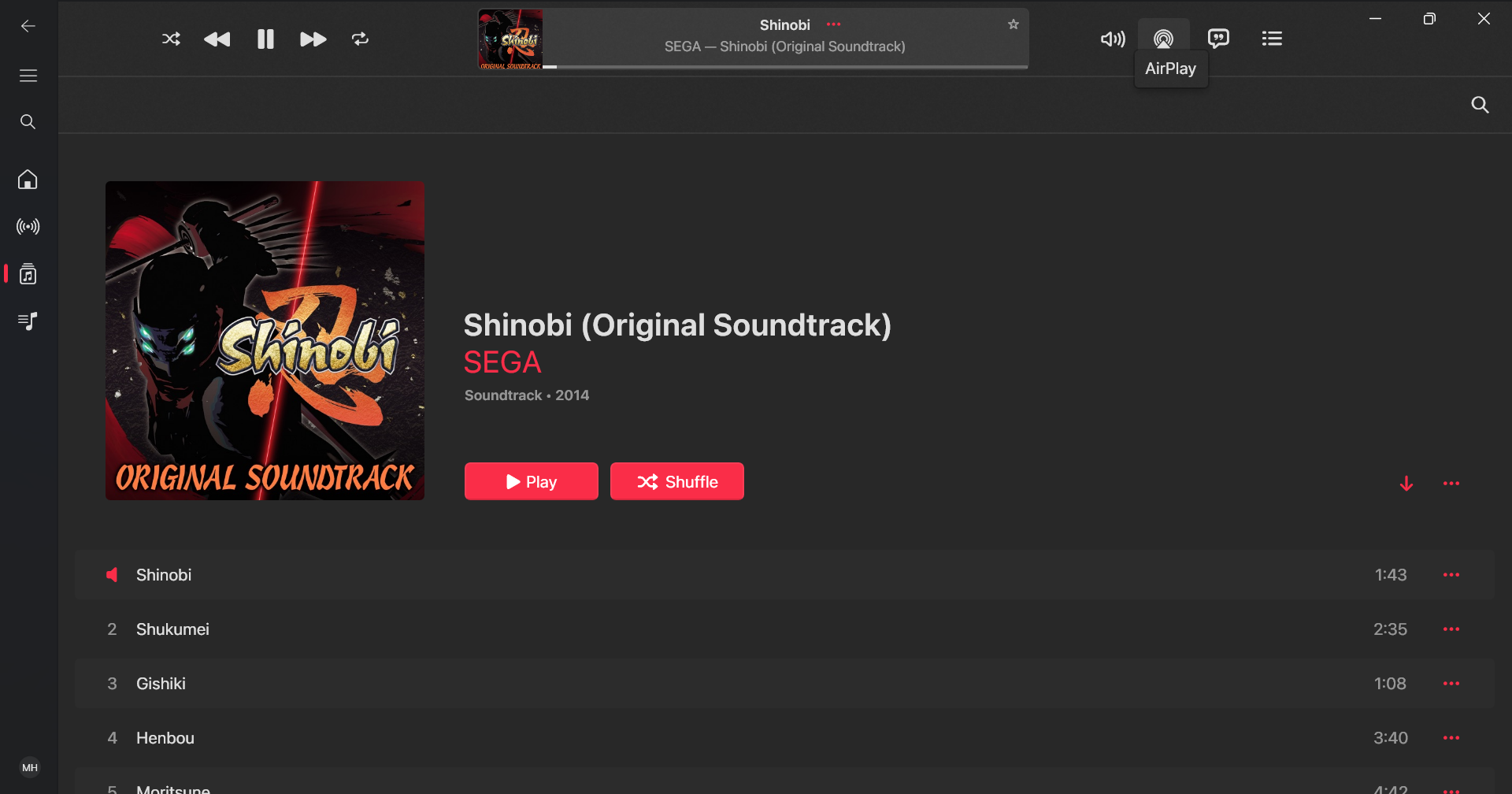 Shinobi Original Soundtrack Review